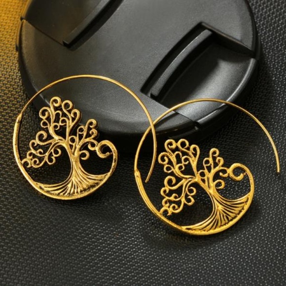 NEW boho tree swirl earrings - Picture 3 of 8